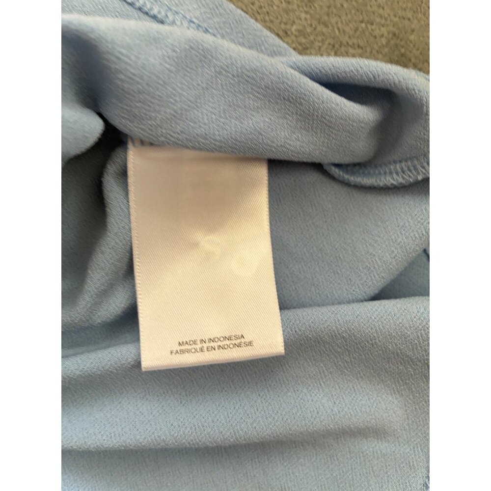 NWT Express Off-Shoulder Top Lace-Up Baby Blue‎ Smocked Waist Size Medium Blouse - Picture 9 of 13